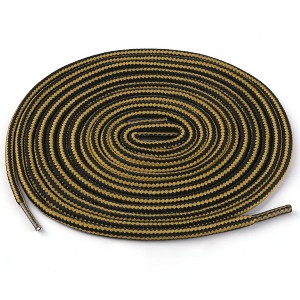 Elerevyo Round Rope Dual Colored Striped 0.2" Thick Boot Sneakers Shoelace 3 Pairs - 1 of 4