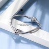 Heart Charm European Bead Sterling Silver Pink CZ Ginger Lyne Collection - 2 of 4