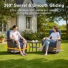 Belord Patio Swivel Chairs with 6-Inch Extra Thick Cushion, All-Weather Brown Wicker 3-Piece Patio Furniture Set with High Back Swivel Glider Chairs - 4 of 4