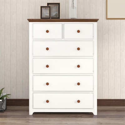6 Drawers Dresser Chests For Bedroom Tall Chest Sturdy Frame Dressers ...