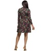 24seven Comfort Apparel Floral Print Long Sleeve Fit and Flare Mini Dress - 3 of 4
