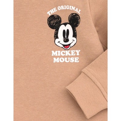 Disney Mickey Mouse Brown Fleece Sweatshirt and Pants Set, Size 7-8