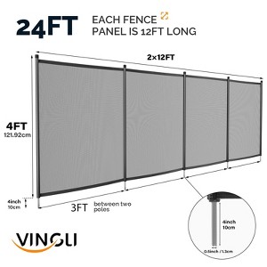 VINGLI Black Pool Fence Swimming Pool Fence in Ground Pool Safety Fencing - 1 of 4