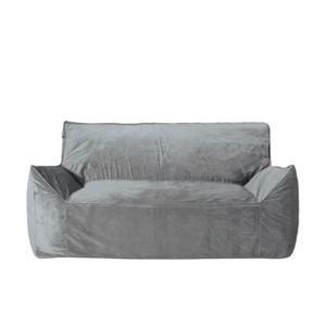 NicBex Soft Velveteen Bean Bag Loveseat with Armrest,High Density Foam Filled Lazy Sofa Beanbag with Removable Cover&Safety Zippers for 2 - 1 of 4