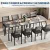 Dining Table Set for 4, 5 Piece Metal Frame Kitchen Table and Chair Set with Chamfer Design, Space-Saving Dining Room Furniture - 2 of 4