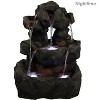 Sunnydaze 32"H Electric Fiberglass and Polyresin Layered Rock Waterfall Outdoor Water Fountain with LED Lights - image 3 of 4