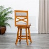 CAVINAS 24" Counter Height X-Back Chair, Swivel Stool, Bistro Chairs, Swivel Dining Chair, Fabric Seat - 3 of 4