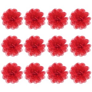 Unique Bargains Mesh Fabric Full Chiffon Flowers for DIY 12 Pcs - 1 of 4