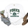 Forks Washington Distressed - Women's Garment Dyed Long Sleeve Graphic T-Shirt - 2 of 4