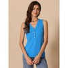INSPIRE CHIC Women's Knit Sleeveless V Neck Button Down Chest Pocket Tank Top - 2 of 4