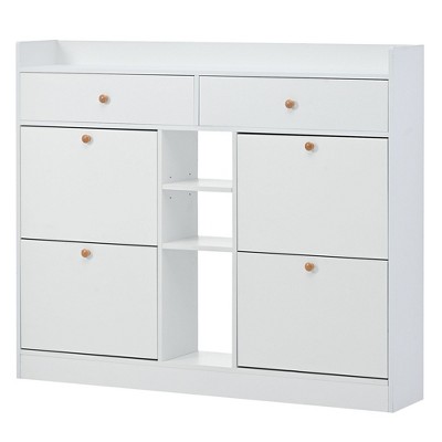 NicBex Shoe Cabinet with 4 Flip Drawers Modern Freestanding Hidden Shoe Rack Cabinet with 2 Drawers for Entryway,Hallway