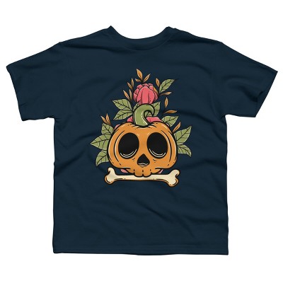 Boy's Design By Humans Halloween with Rose Illustration By rukurustudio T-Shirt