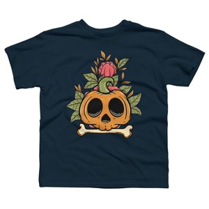 Boy's Design By Humans Halloween with Rose Illustration By rukurustudio T-Shirt - 1 of 2