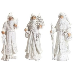 Snowy White Winter Santa Figurine (Set of 3) - 1 of 4