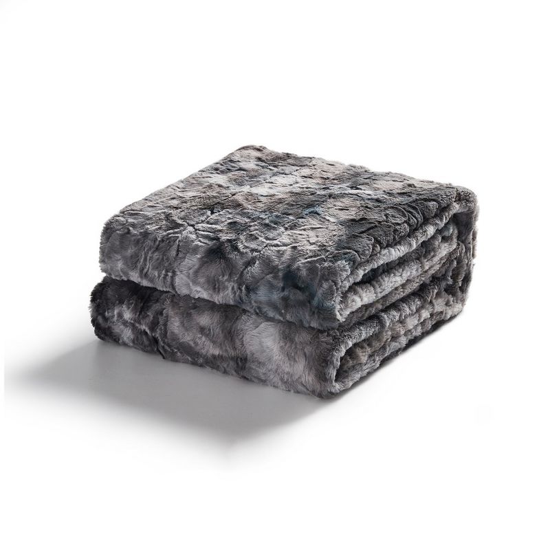 Cheer Collection Ultra Soft Faux Fur Throw Blanket - Gray, 5 of 10