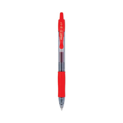 Pilot G2 Premium Gel Pen, Retractable, Fine 0.7 mm, Red Ink, Smoke/Red Barrel, Dozen - image 1 of 4