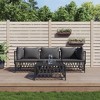 vidaXL Contemporary 4 Piece Patio Lounge Set with Cushions – Anthracite, Versatile and Durable Outdoor Furniture, Powder-Coated Steel. - 2 of 4