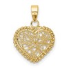 Black Bow Jewelry 14k Yellow Gold Open Wire Heart Pendant, 15mm - 3 of 4