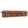 Alaterre Furniture Calais Coat Rack with Shelf, Wall Mount Shelf with 4 Coat Hooks and Peg, Acacia Wood Wall Hangers, Warm Chestnut - 2 of 4