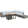 Ovios Venice 8pc Wicker Outdoor Patio Furniture Set Conversation Sofa with a Storage Fire Pit and Cushions - 2 of 4