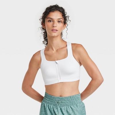 Women's High Support Sculpt Zip-Front Sports Bra - All in Motion™ White 40C