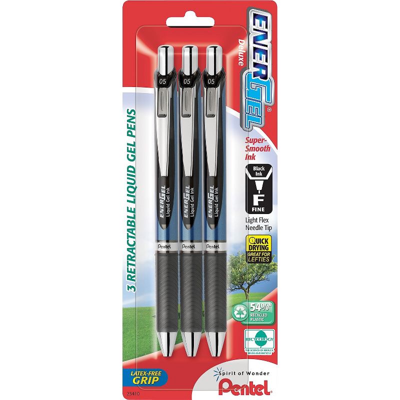 Pentel EnerGel RTX Retractable Gel Pen Fine Point Black Ink 816462, 1 of 3
