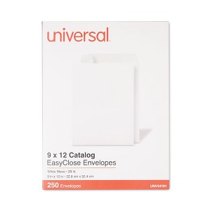 Universal EasyClose Catalog Envelope, #10 1/2, Square Flap, Self-Adhesive Closure, 9 x 12, White, 250/Box - 1 of 4