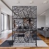 Grungis Matrix Metal Decorative Patio Screens,Freestanding Decorative Privacy Fence Panels with Leaf Pattern for Deck Balcony,76" H×48" W - 4 of 4