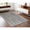 Gray and Ivory Wool Abstract Hand Knotted Worn Faded Area Rug - 2 of 4
