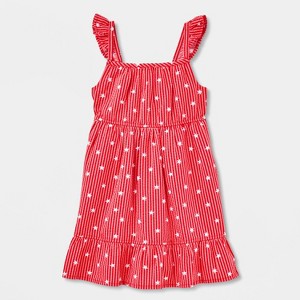 Toddler Girls' Adaptive Sleeveless 4th of July 'Star' Dress - Cat & Jack™ Red - 1 of 4
