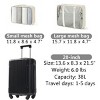 FURNIinspire Bag And Luggage Sets 20 Inch Luggage Set, Lightweight Checked Suitcase with 2 Mesh Bag Travel Business, Black , 8.3"*13.6"*21.5" - 3 of 4