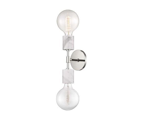 2pc Asime Wall Sconce Brushed Nickel - Mitzi by Hudson Valley