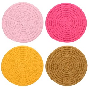 Unique Bargains Indoor Cotton Rope Non-slip Plant Coasters 4 Pcs - 1 of 4