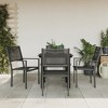 vidaXL Patio Dining Set Outdoor Table and Chair Black Steel and Textilene - 31.5" Table Length 4 Piece Set - 2 of 4