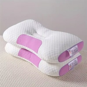 PDTEND 3D Knitted Cotton Cervical Pillow Set of 2 with Slow-Rebound Memory Foam, Breathable Washable Cover - 1 of 4