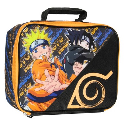 Naruto Lunch Box Naruto And Sasuke Manga Anime Hidden Village Logo Insulated Lunch Bag Lunch Tote For Kids Black