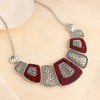 SOHI Women's Burgundy Red The Giza Statement Necklace - 3 of 4
