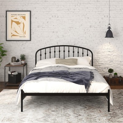 Narla Black Metal Queen Platform Bed Frame with Adjustable Height
