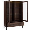 NicBex 60'' Tall Display Cabinet Decorative Storage Cabinet, Sideboard Buffet Cabinet with Storage Glass Door 2 Drawers for Office, Living Room - 2 of 4