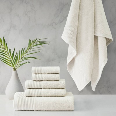 6pc Nurture Sustainable Antimicrobial Towel Set White - Clean Spaces