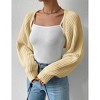 Womens Cardigan Long Sleeve Open Front Sweater Shrug Midweight Cozy Bolero for Winter Cable Knit Ribbed Cuff Sweater Cardigan - 3 of 4