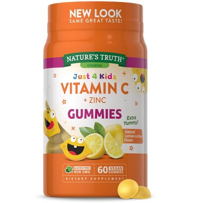 Nature's Truth Vitamin C Gummies for Kids | With Zinc | 60 Count