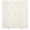 HOMCOM Room Divider, 6' Tall Folding Privacy Screen, Hand-Woven Freestanding Wood Partition for Home Office, Bedroom - 4 of 4