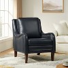 Regina 27.56" Wide Genuine Leather Armchair with Removable Cushions and English Arms  | ARTFUL LIVING DESIGN - 2 of 4