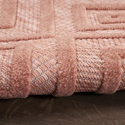 Coral Orange Diamond Flat Woven 5' x 7' Indoor/Outdoor Rug