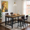 Hooseng Modern Farmhouse Style 5 Piece Dining Table Set with MDF Top, Metal Frame and Upholstered Bar Stools, 4-Person Dining Room Table Set for 2 - 4 of 4