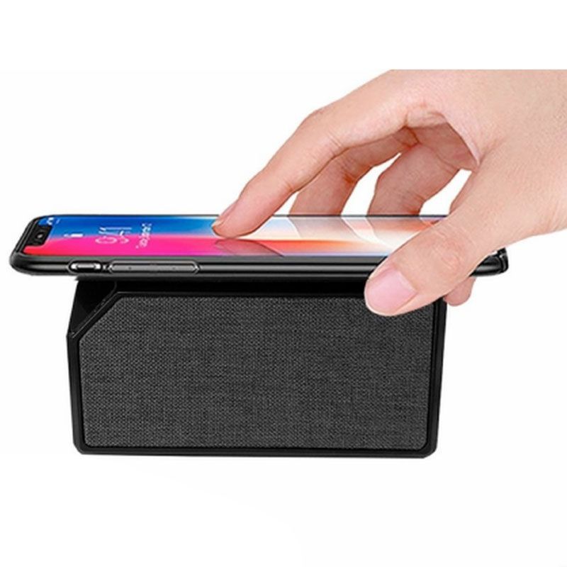 Link 2 in 1 Fabric Mini Bluetooth Speaker with Wireless Charging, 4 of 5