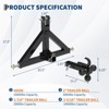 3 Point Trailer Hitch 2" Receiver, Quick Hitch Attachment with Towing Balls, Receiver Tow Drawbar for Tractor Standard Category 1, 10,000Lbs Capacity - 2 of 4