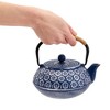 Juvale Set of 6 Blue Cast Iron Floral Teapot Kettle Set, Japanese Tea Pot with Infuser, Trivet & 4 Teacups, 32 oz - 3 of 4