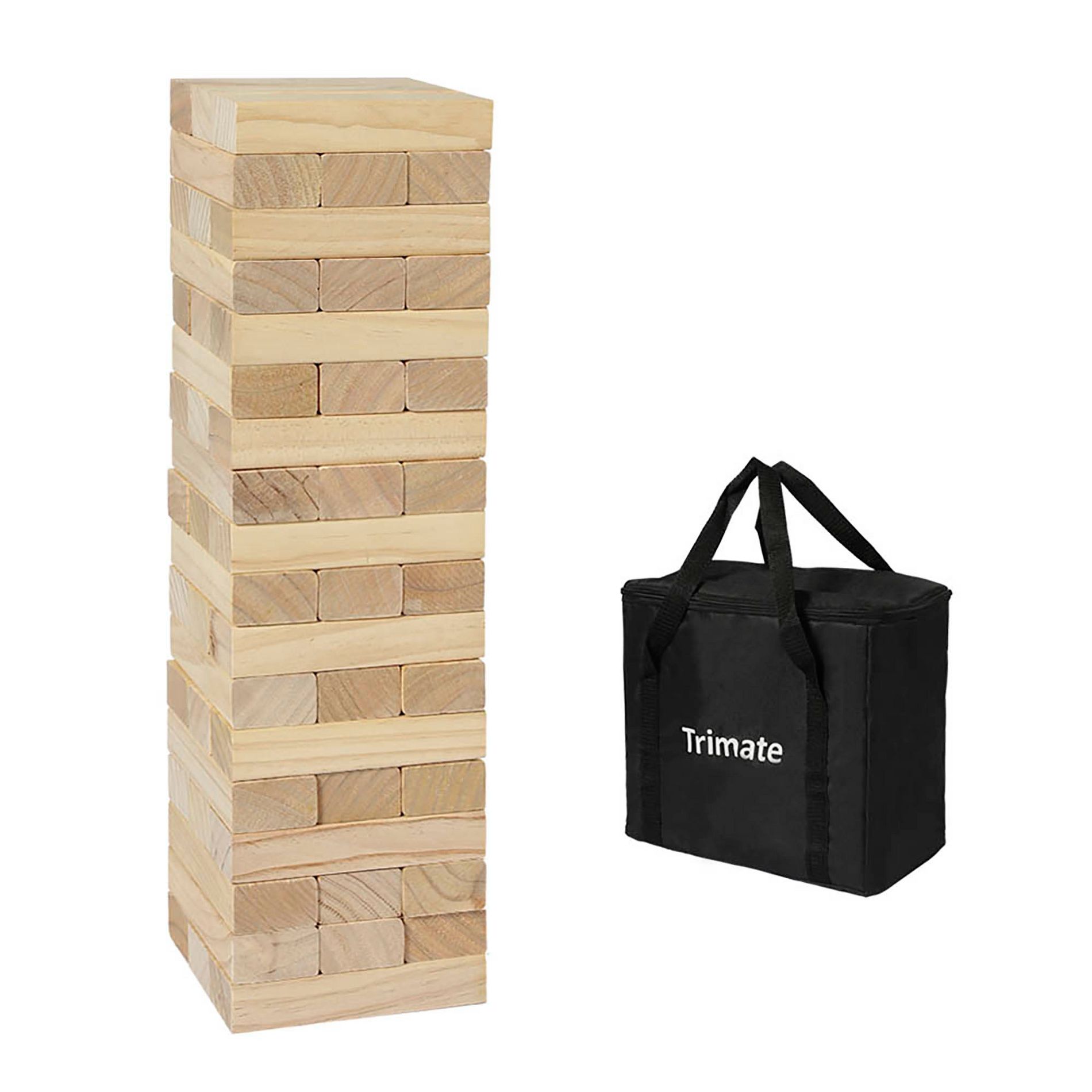 Trimate: Tumbling Tower Large 21.25" - Double-Sanded Smooth Natural Wood,Age 8+